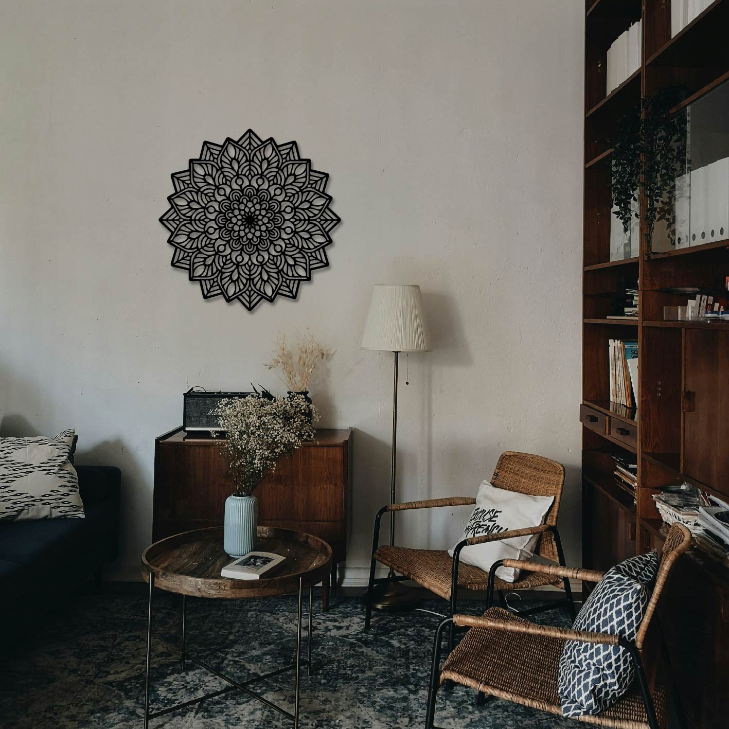 ZEN FLOWER MANDALA METAL WALL ART