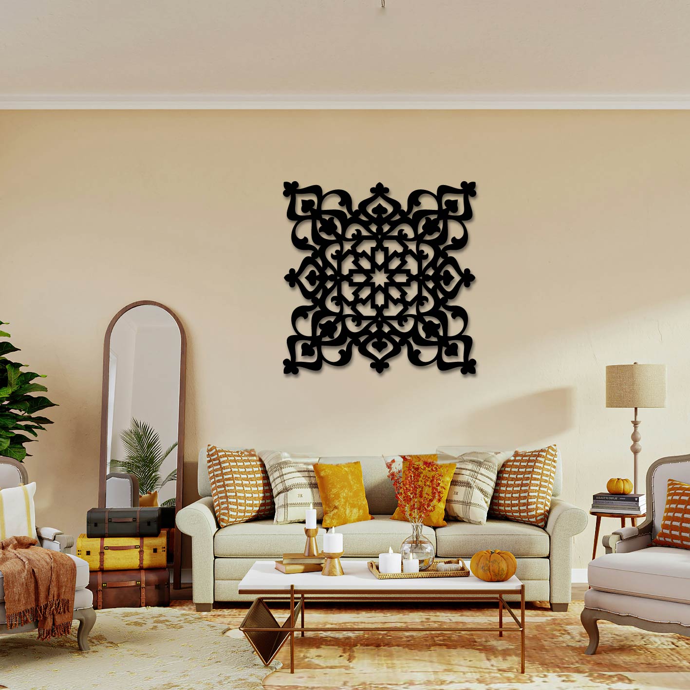 TILE PATTERN MANDALA METAL WALL ART