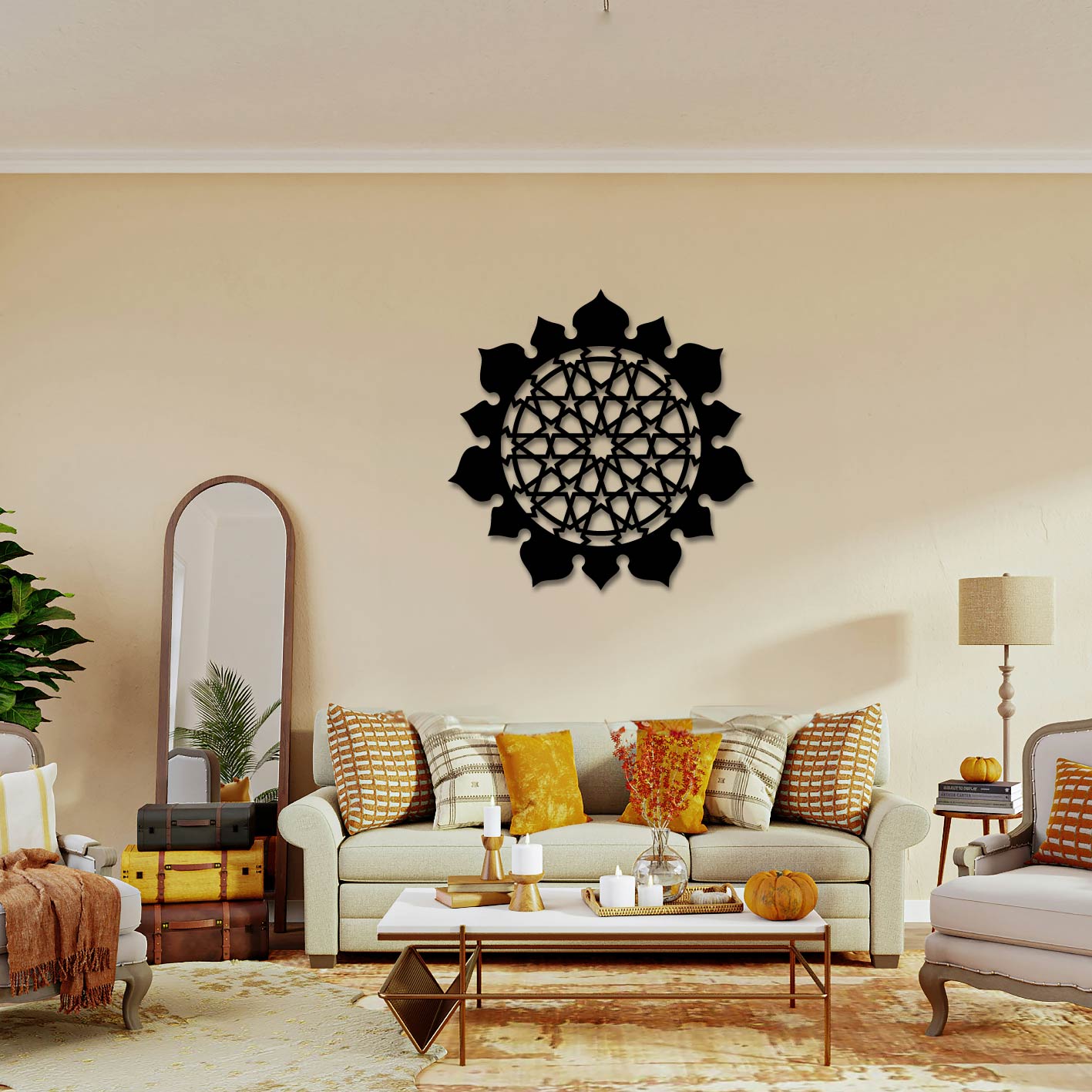 ISLAMIC GEOMETRIC SUN METAL WALL ART