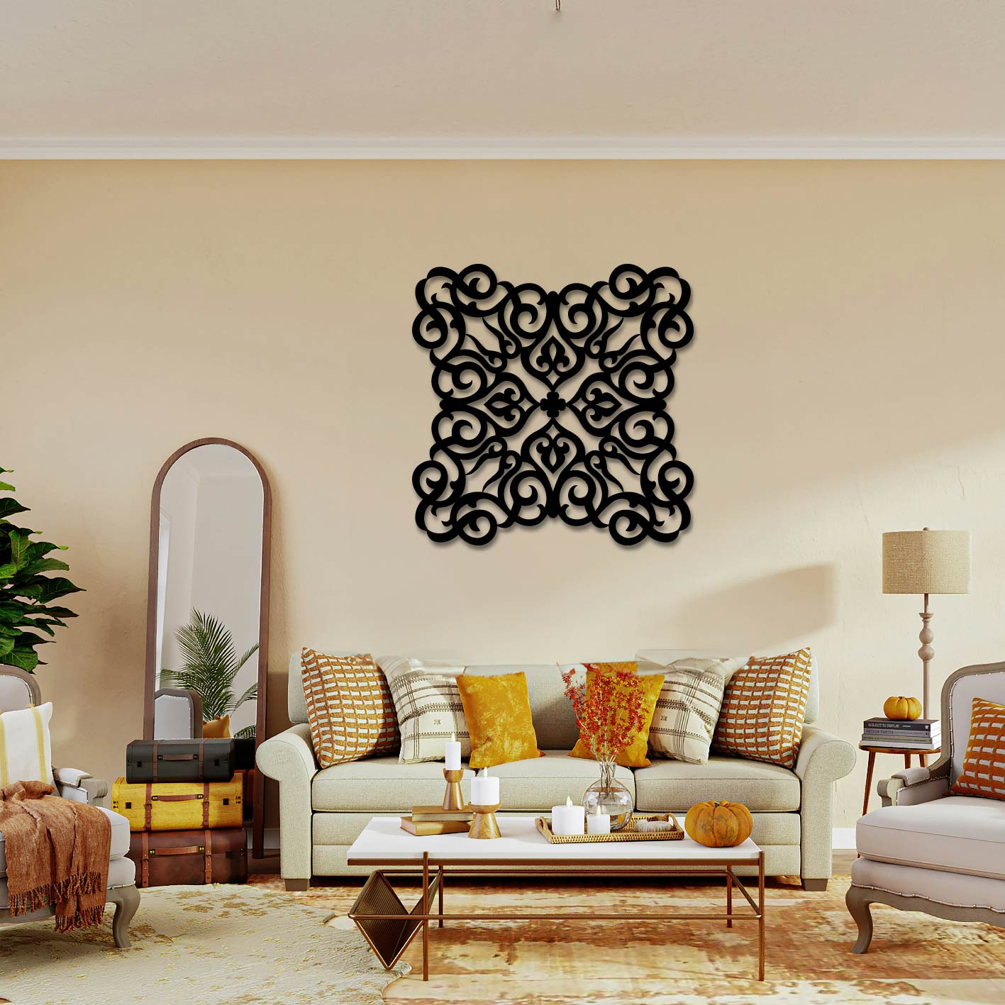 VICTORIAN PATTERN MANDALA Metal Wall Art