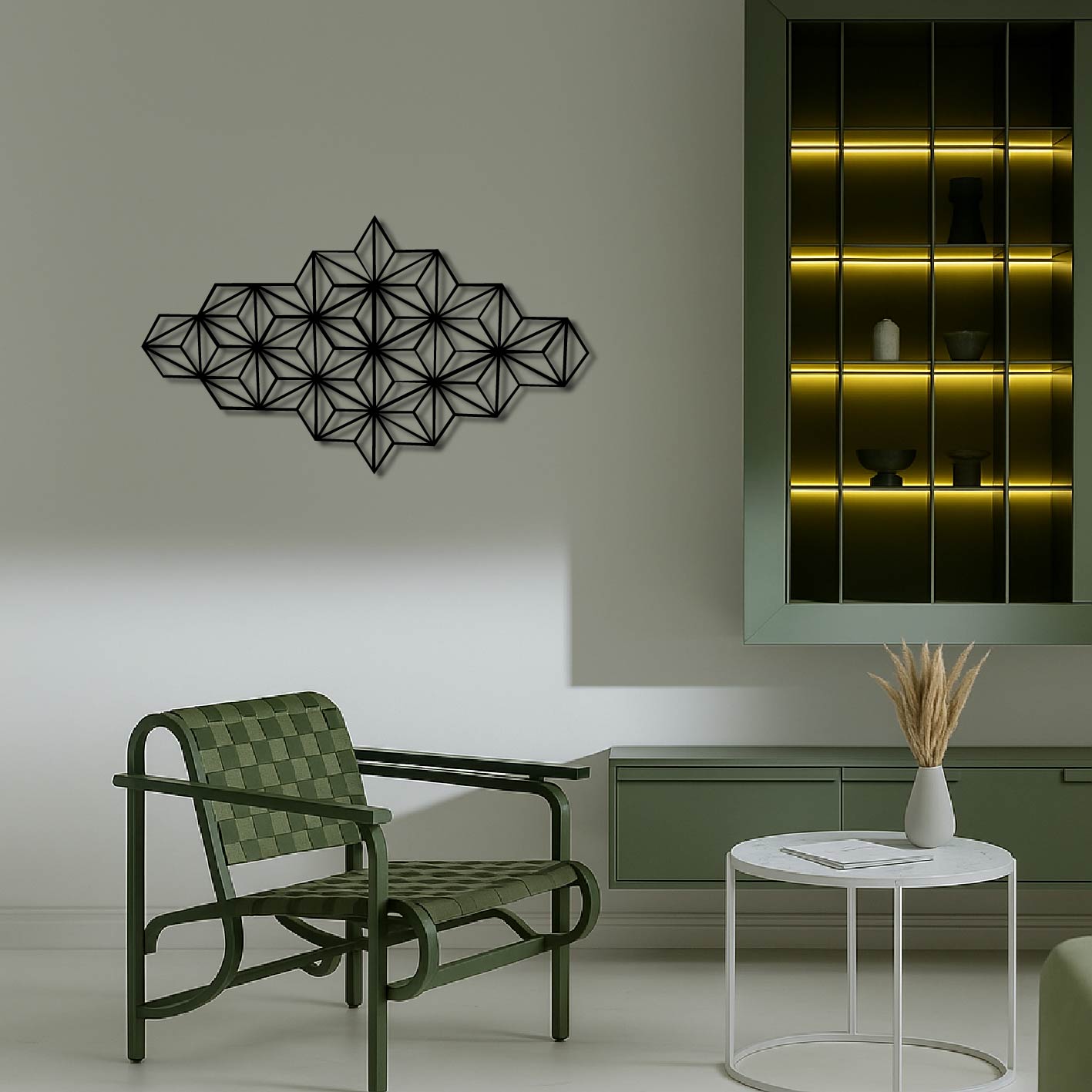 GEOMETRIC PATTERN DECOR METAL WALL ART
