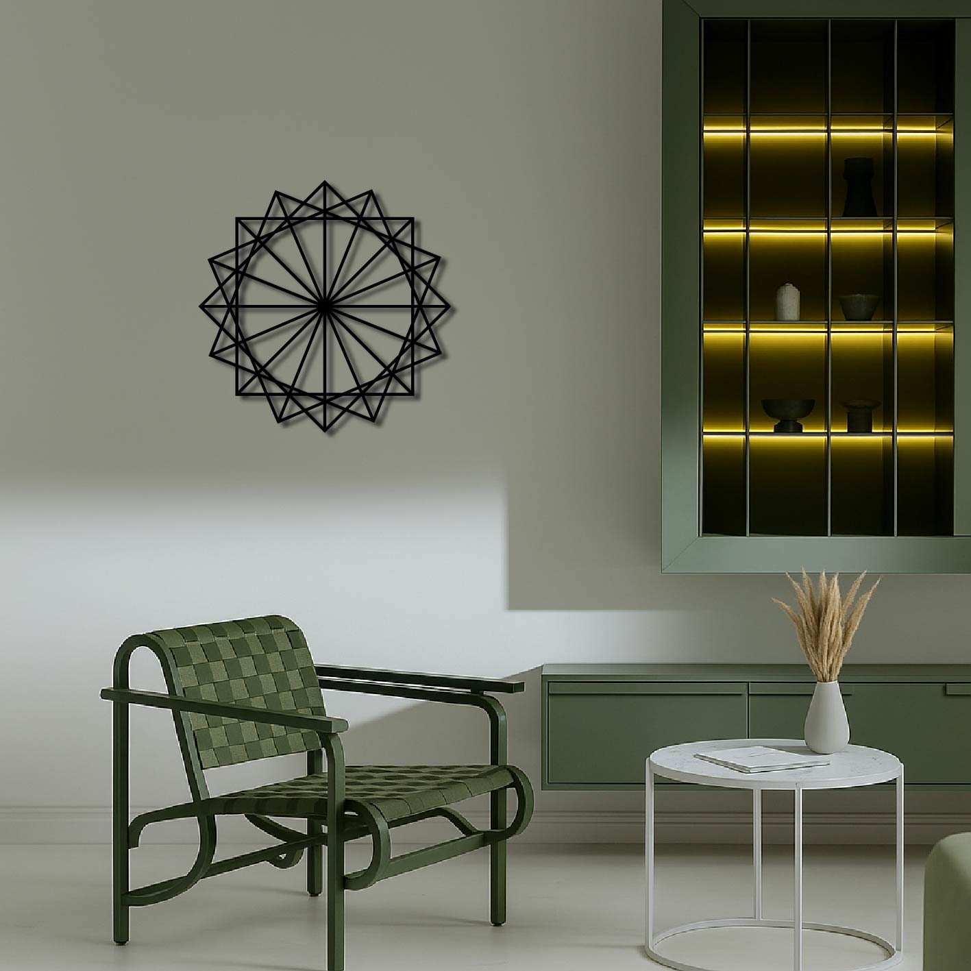 GEOMETRIC STAR METAL WALL ART