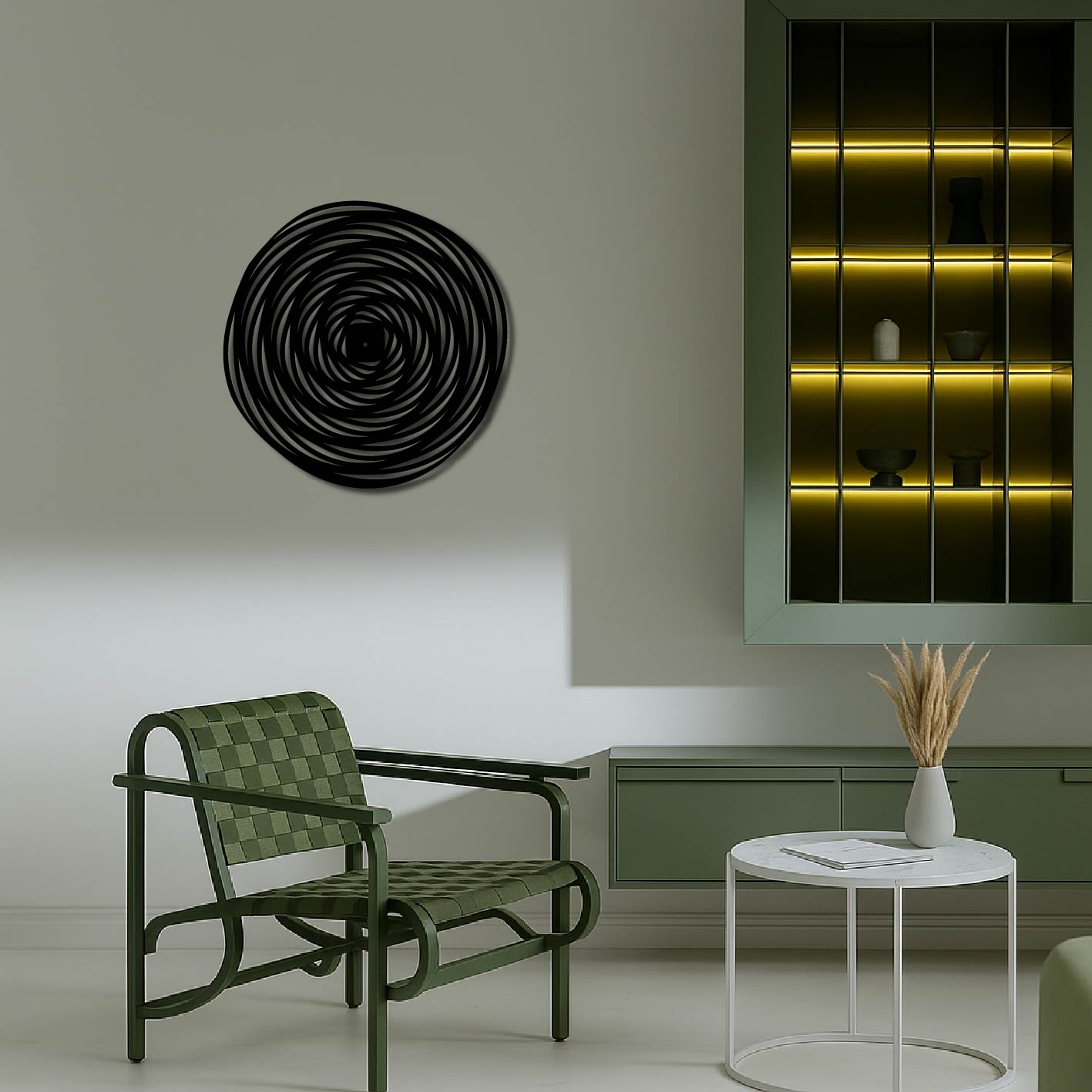 GEOMETRIC SWIRLS METAL WALL ART
