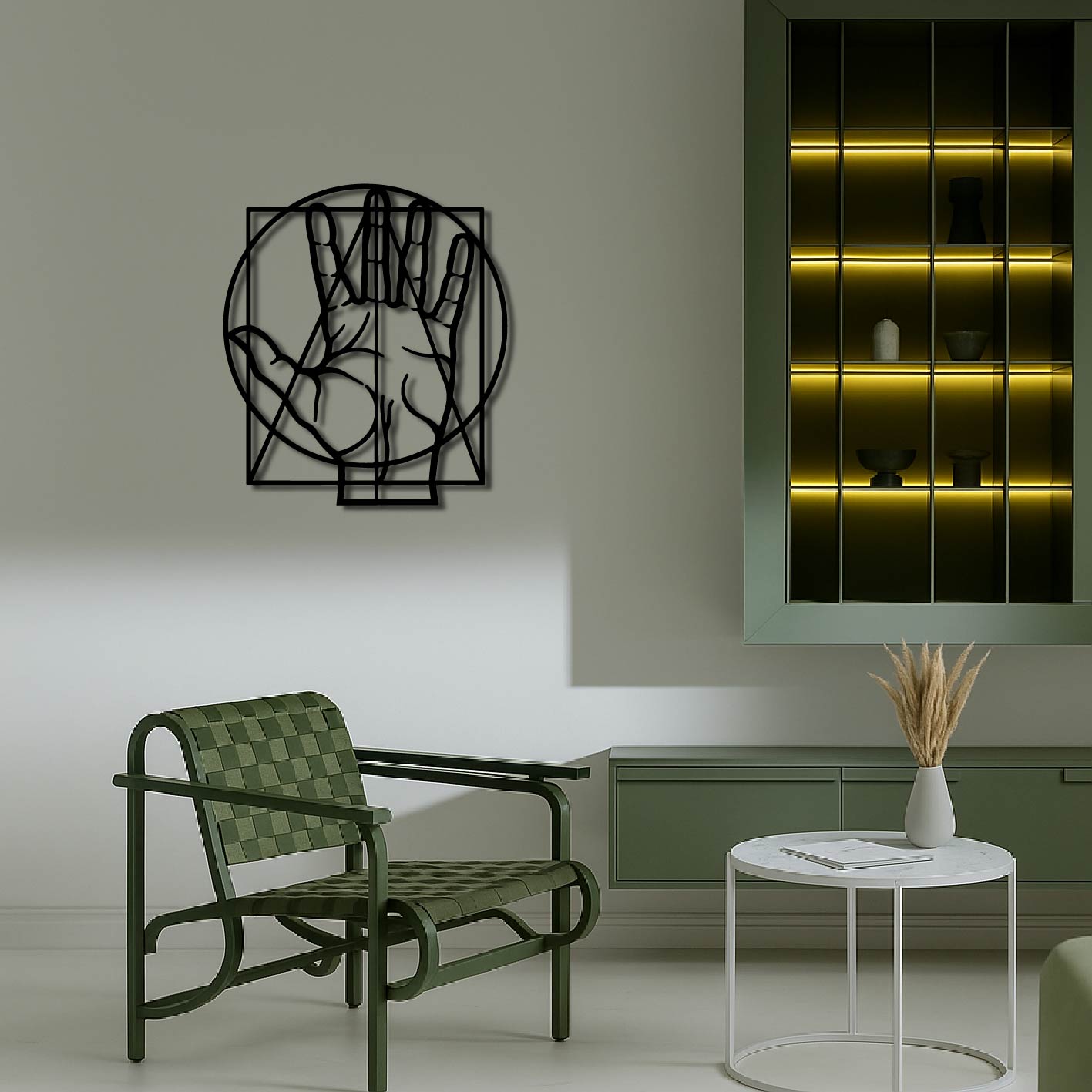 HAND LINES METAL WALL ART