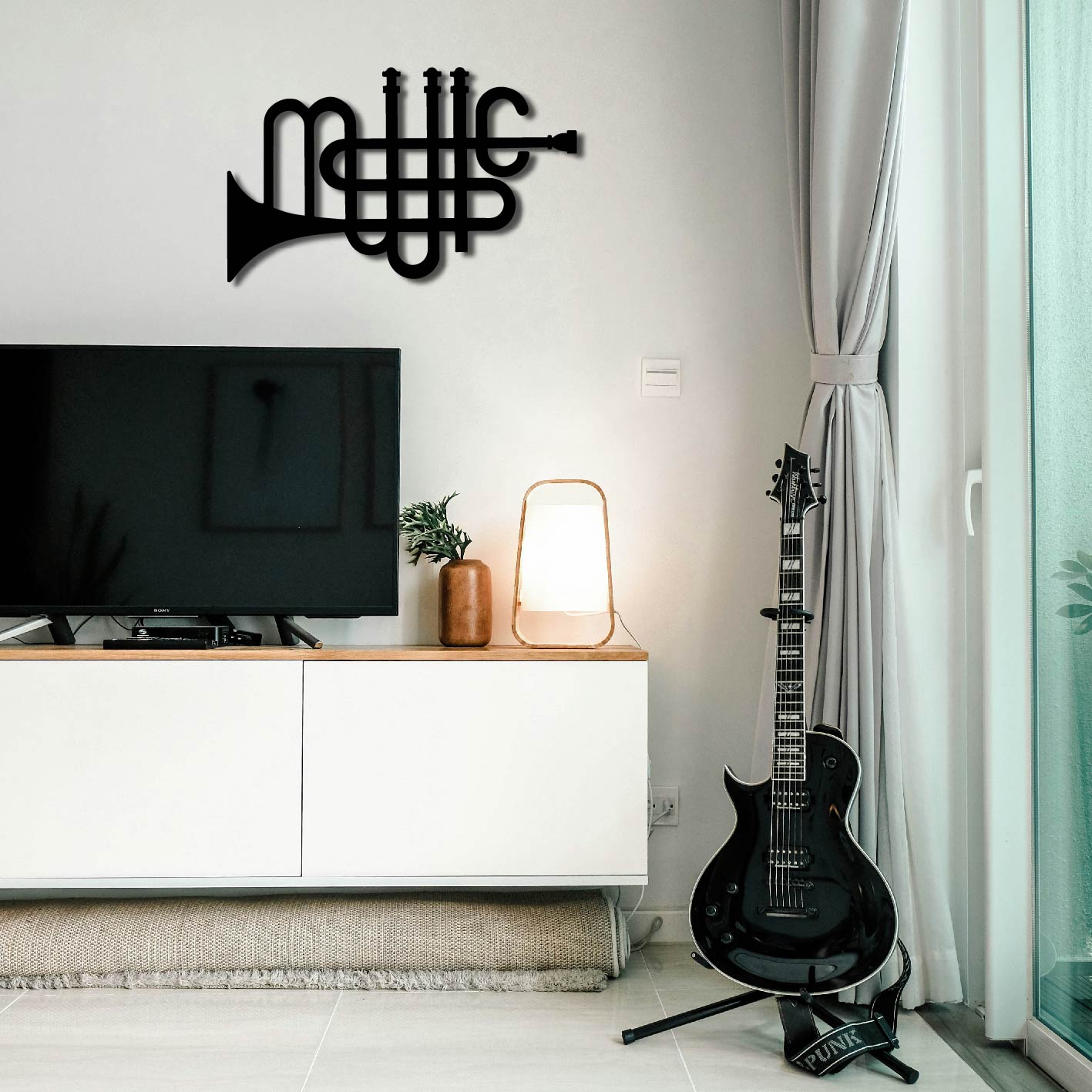 MUSIC TRUMPET METAL WALL ART