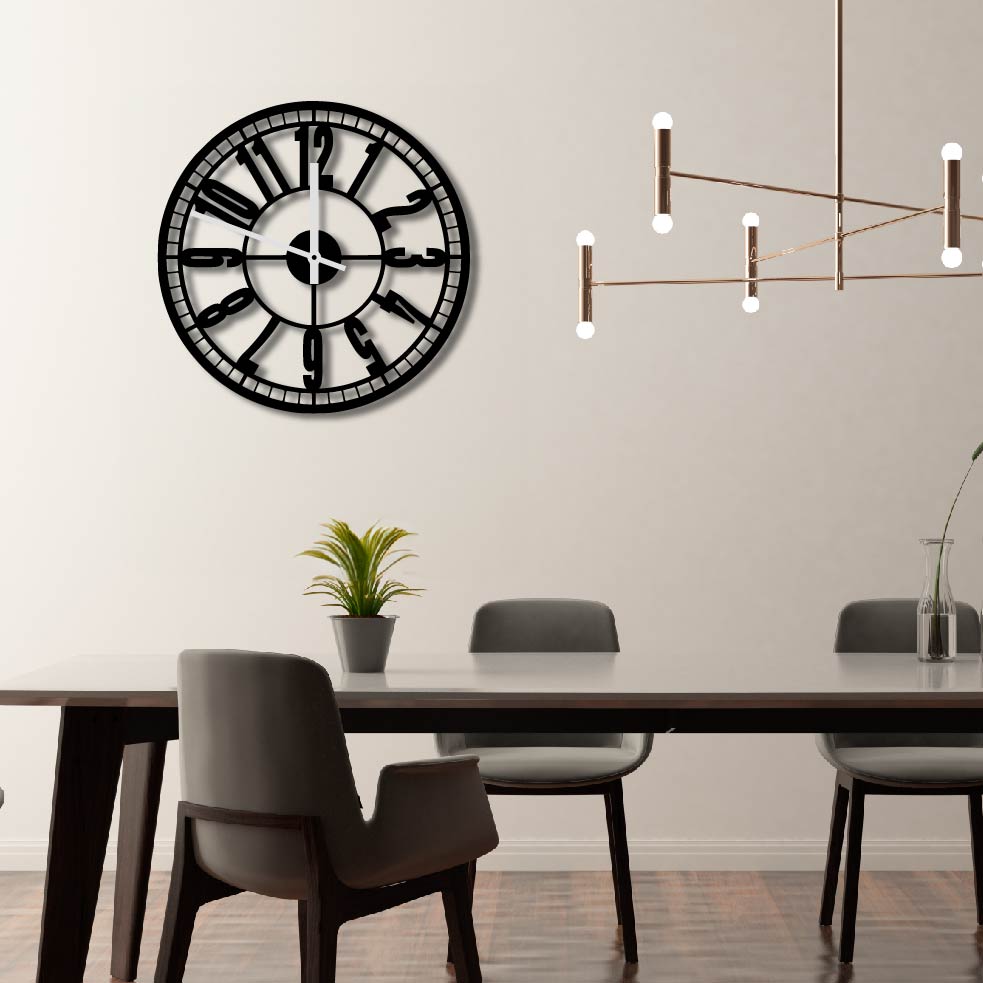 STRETCHED NUMBERS METAL WALL ART CLOCK