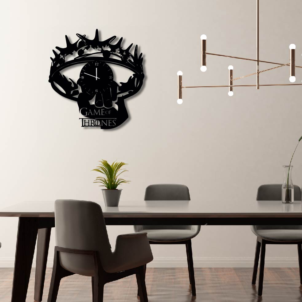 GAME OF THRONES CROWN METAL WALL ART CLOCK