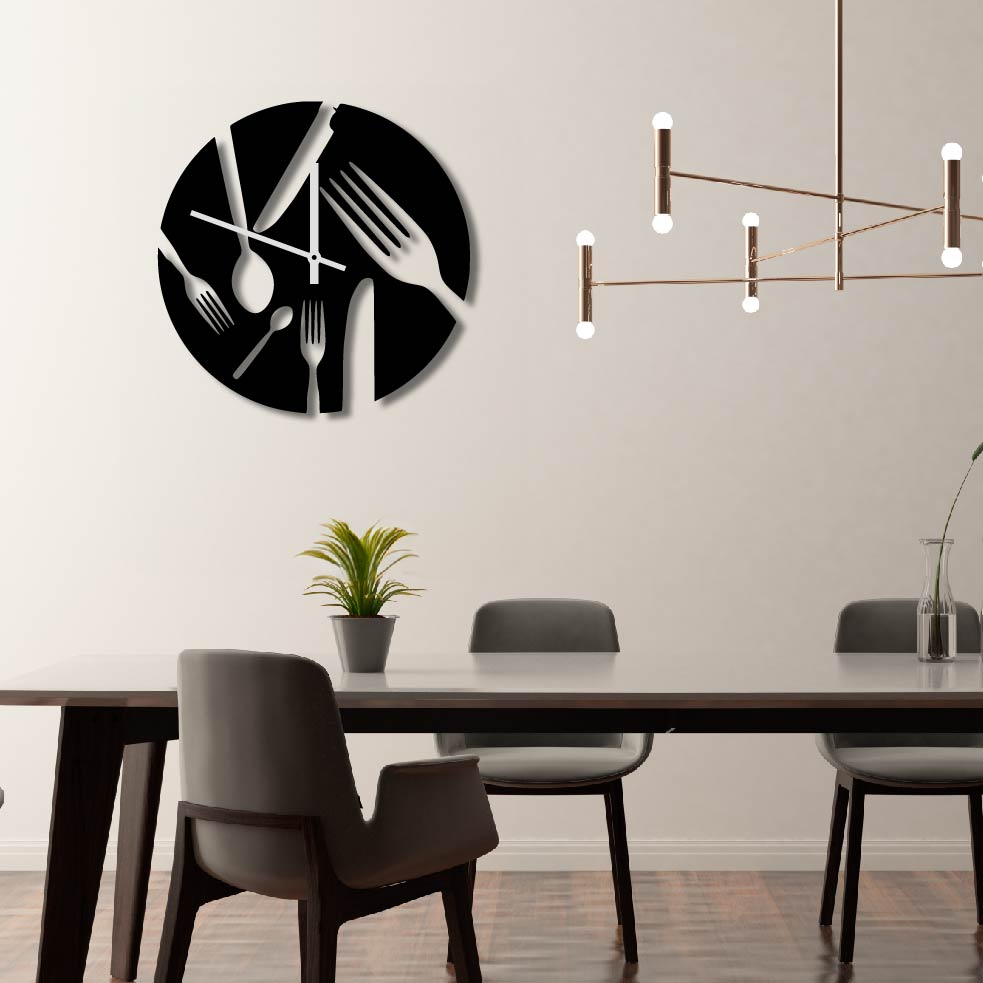 CUTLERY METAL WALL ART CLOCK 2