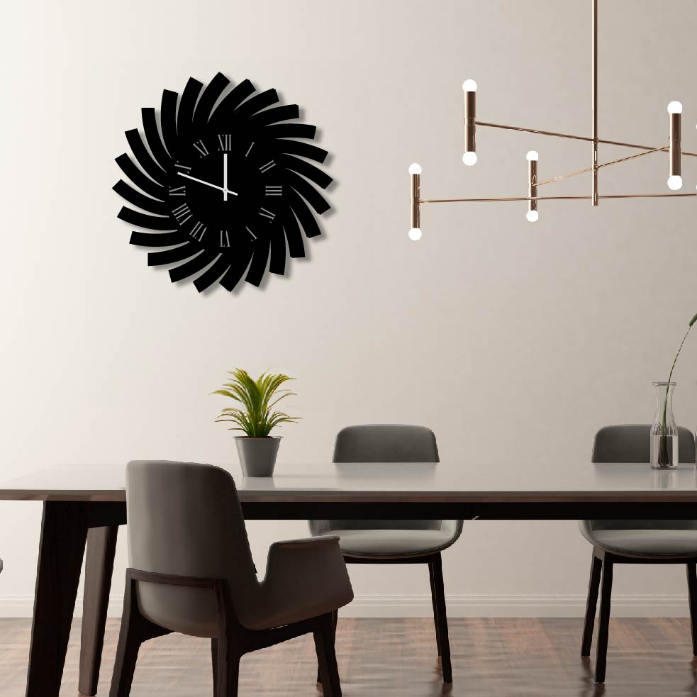 BOLD SWIRL METAL WALL ART CLOCK