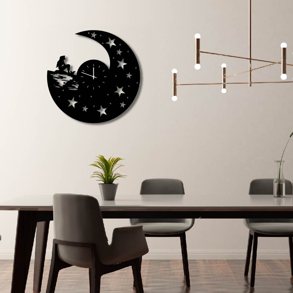 DISNEY LITTLE MERMAID METAL WALL ART CLOCK