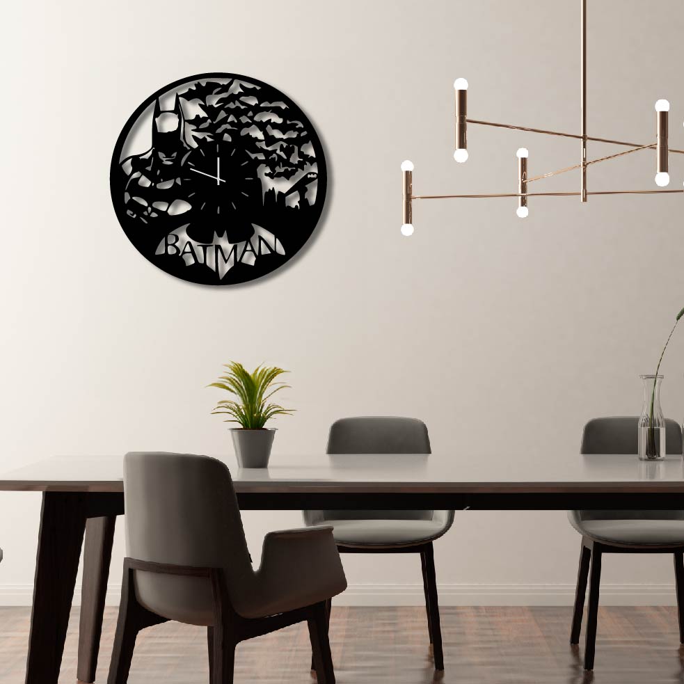 BATMAN BATS METAL WALL ART CLOCK