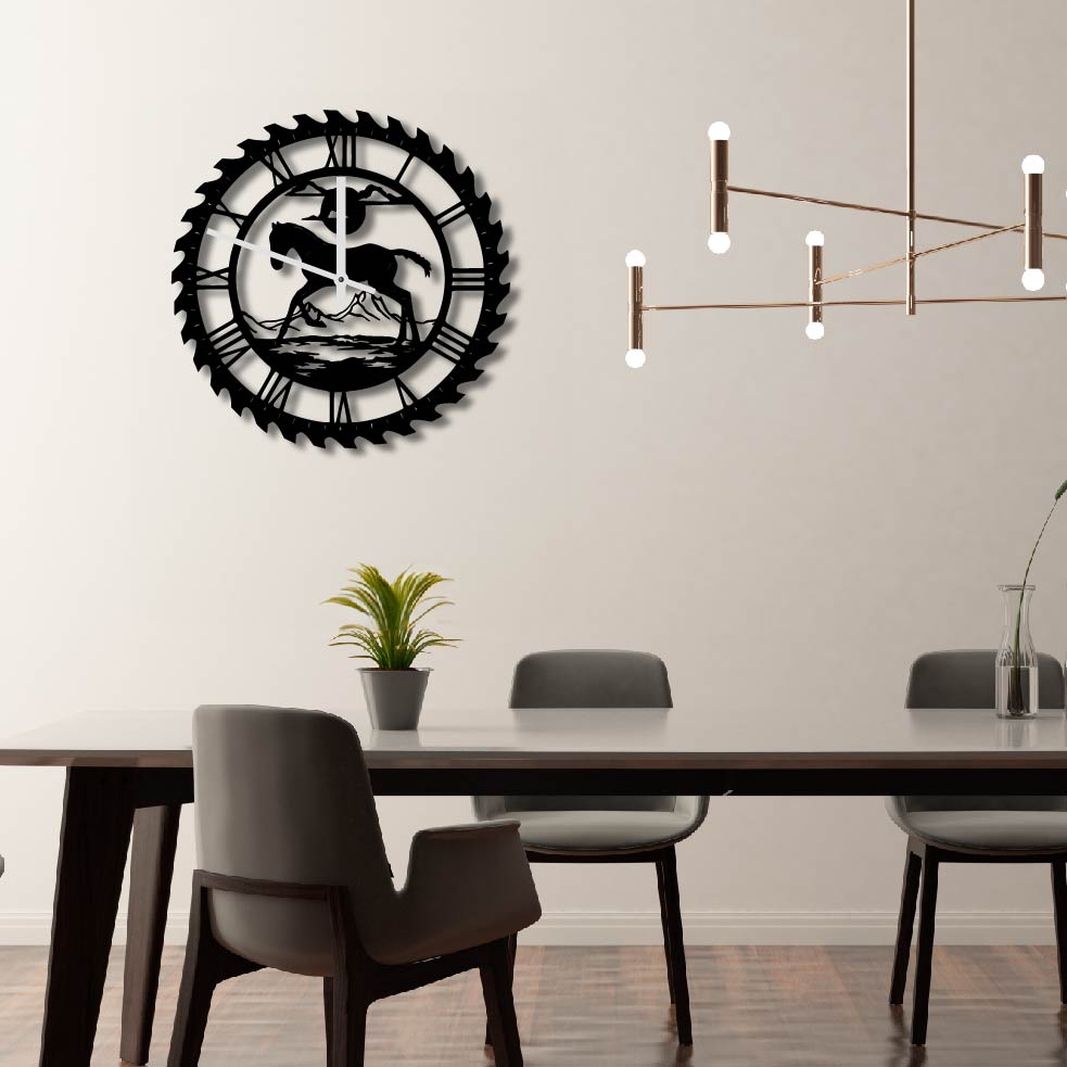 BABY HORSE METAL WALL ART CLOCK