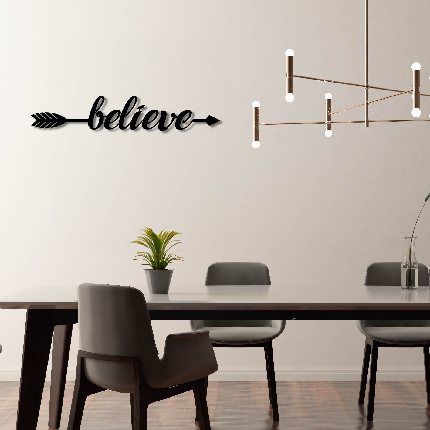 BELIEVE ARROW METAL WALL ART