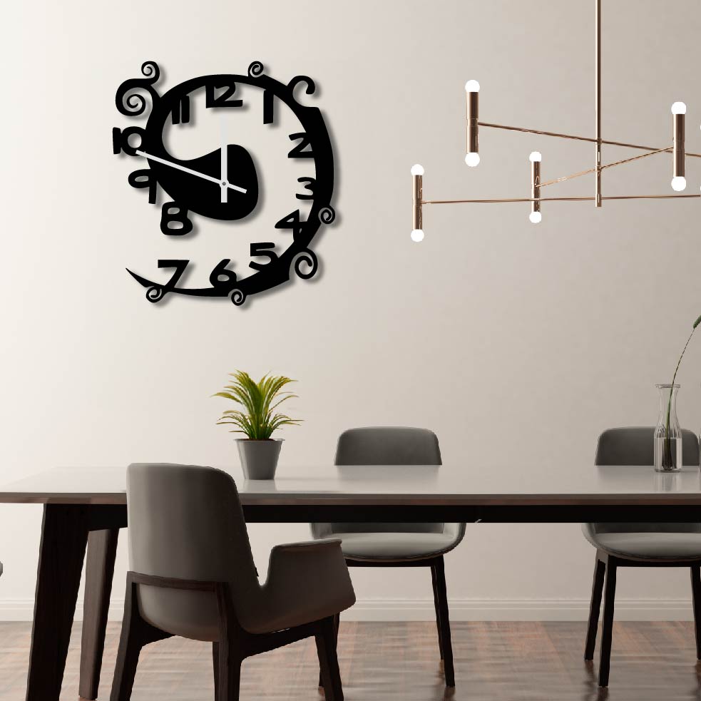 SWIRLY SWIRLS METAL WALL ART CLOCK