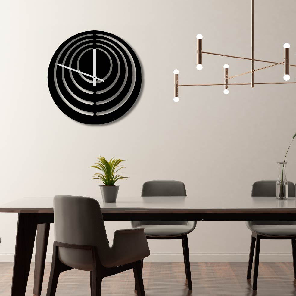 CIRCLE PATTERN METAL WALL ART CLOCK