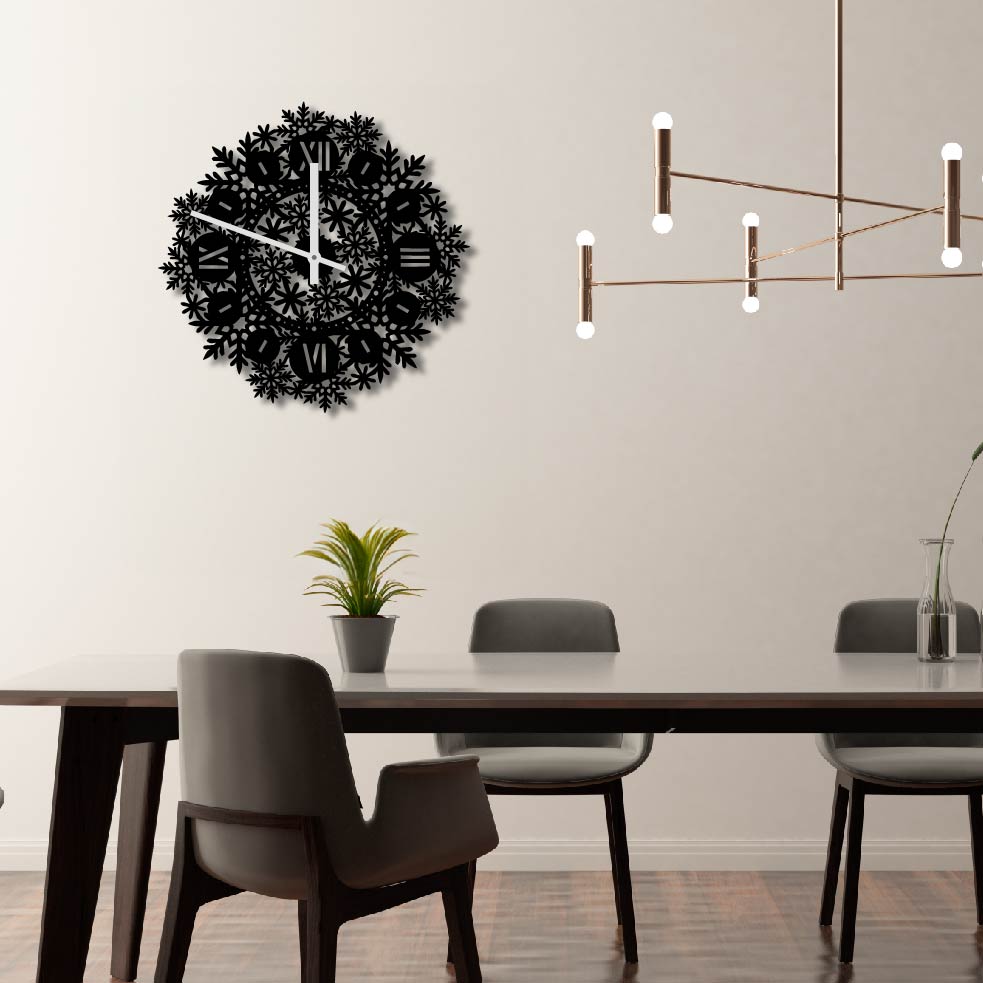 CHRISTMAS PINE METAL WALL ART CLOCK