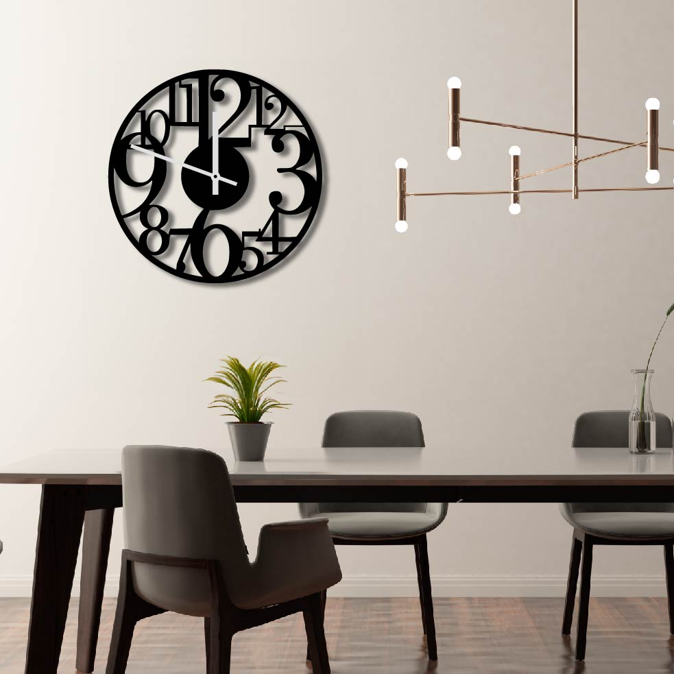 NUMBERS METAL WALL ART CLOCK