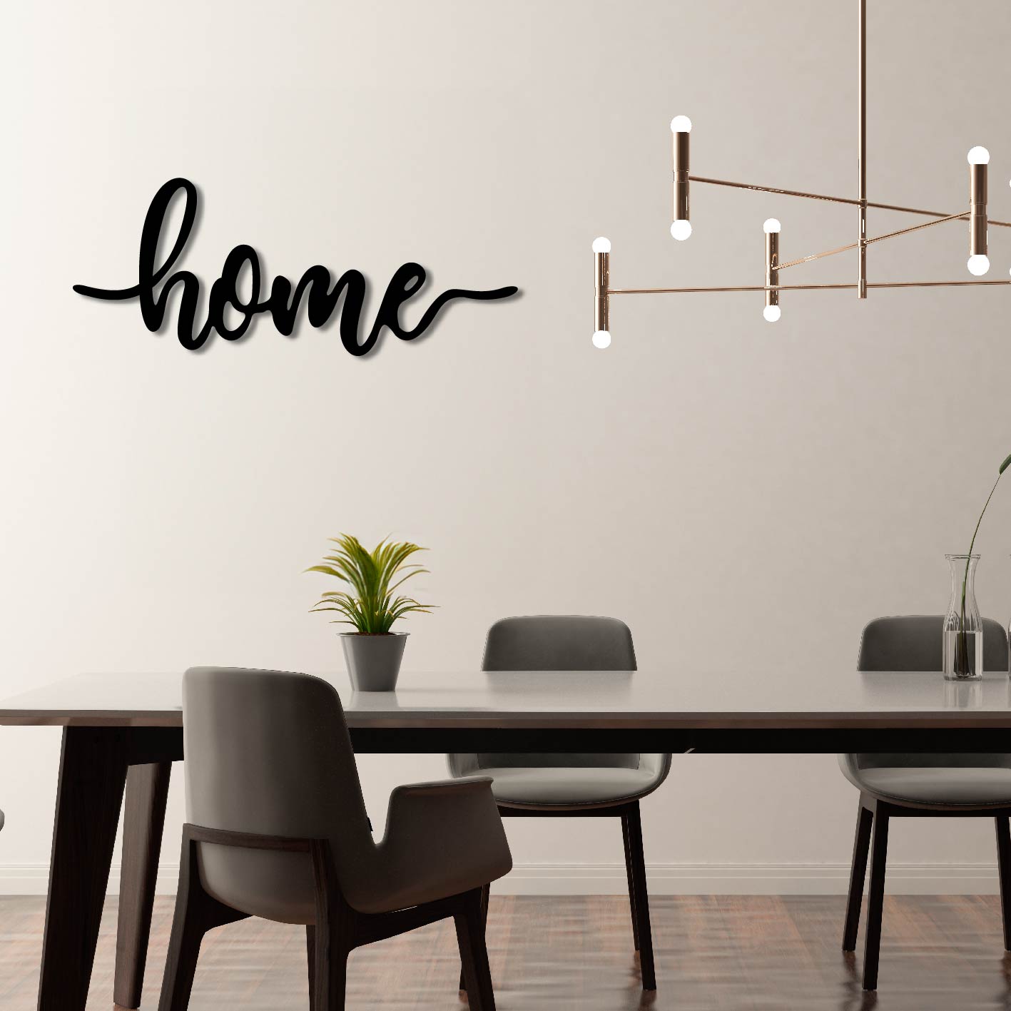 HOME SCRIPT SIGN METAL WALL ART