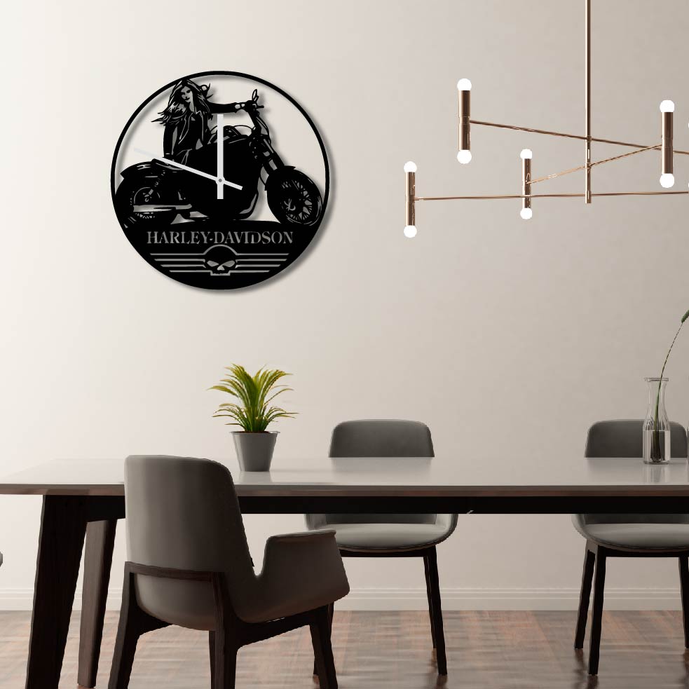 HARLEY DAVIDSON METAL WALL ART CLOCK