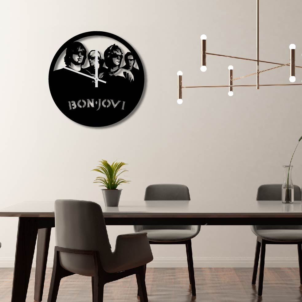 BON JOVI WALL METAL ART CLOCK