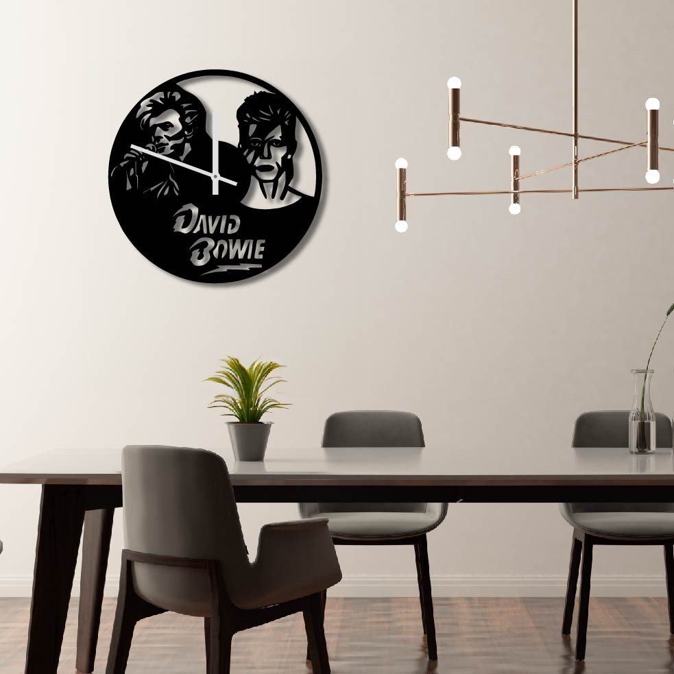 DAVID BOWIE METAL WALL ART CLOCK