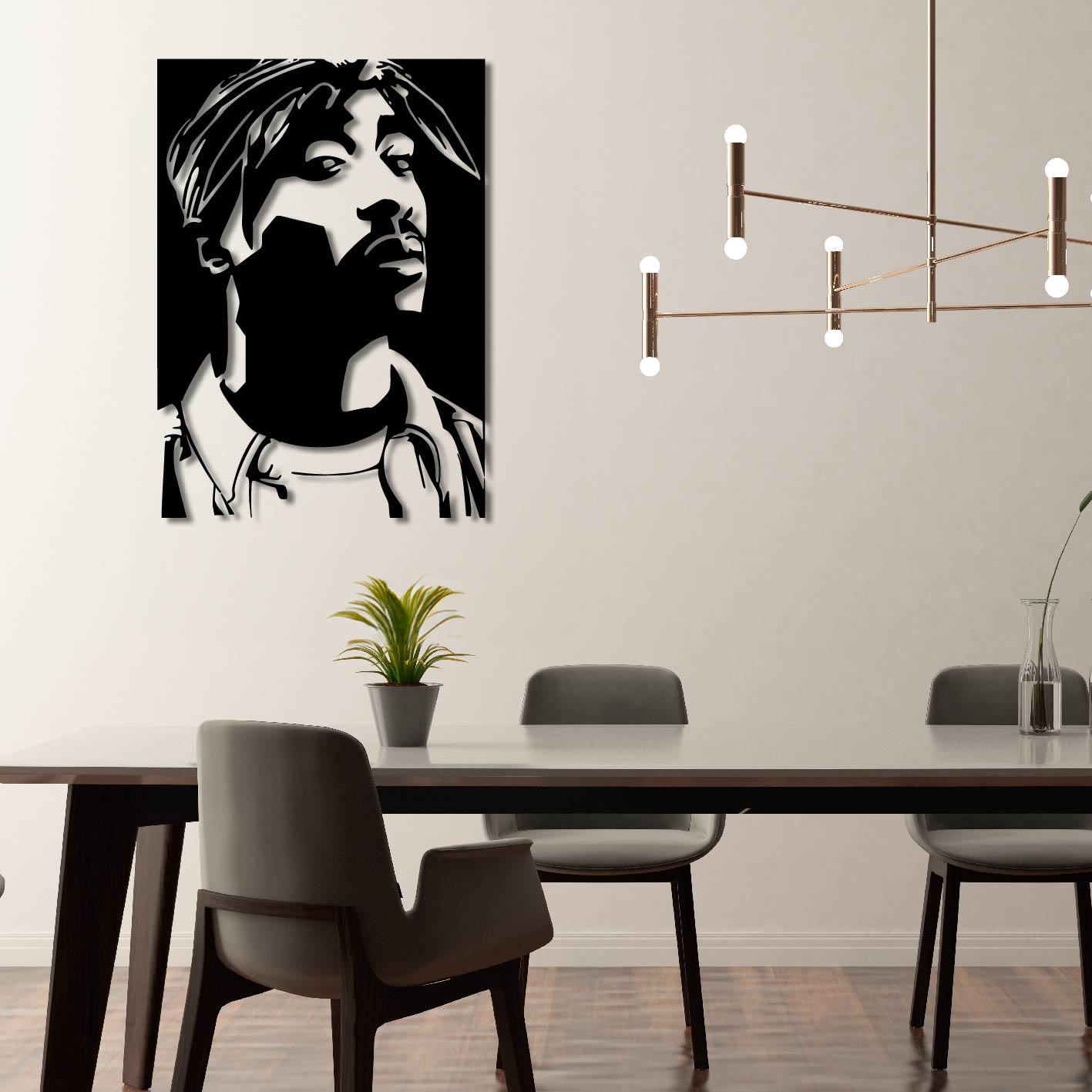 Tupac Metal Wall Art Frame