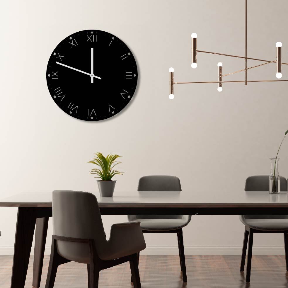 ROMAN NUMERAL METAL WALL ART CLOCK