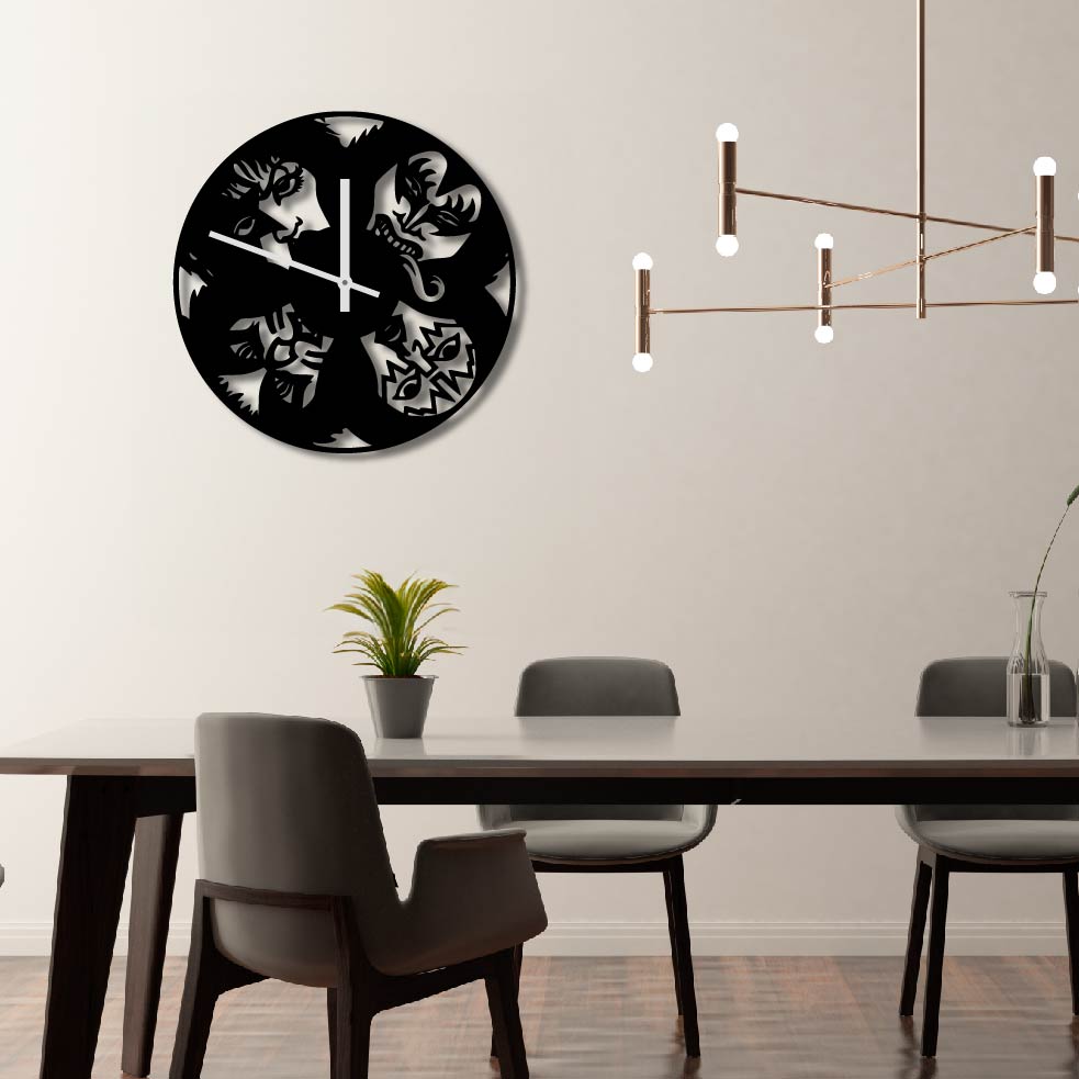 KISS BAND MASKS METAL WALL ART CLOCK