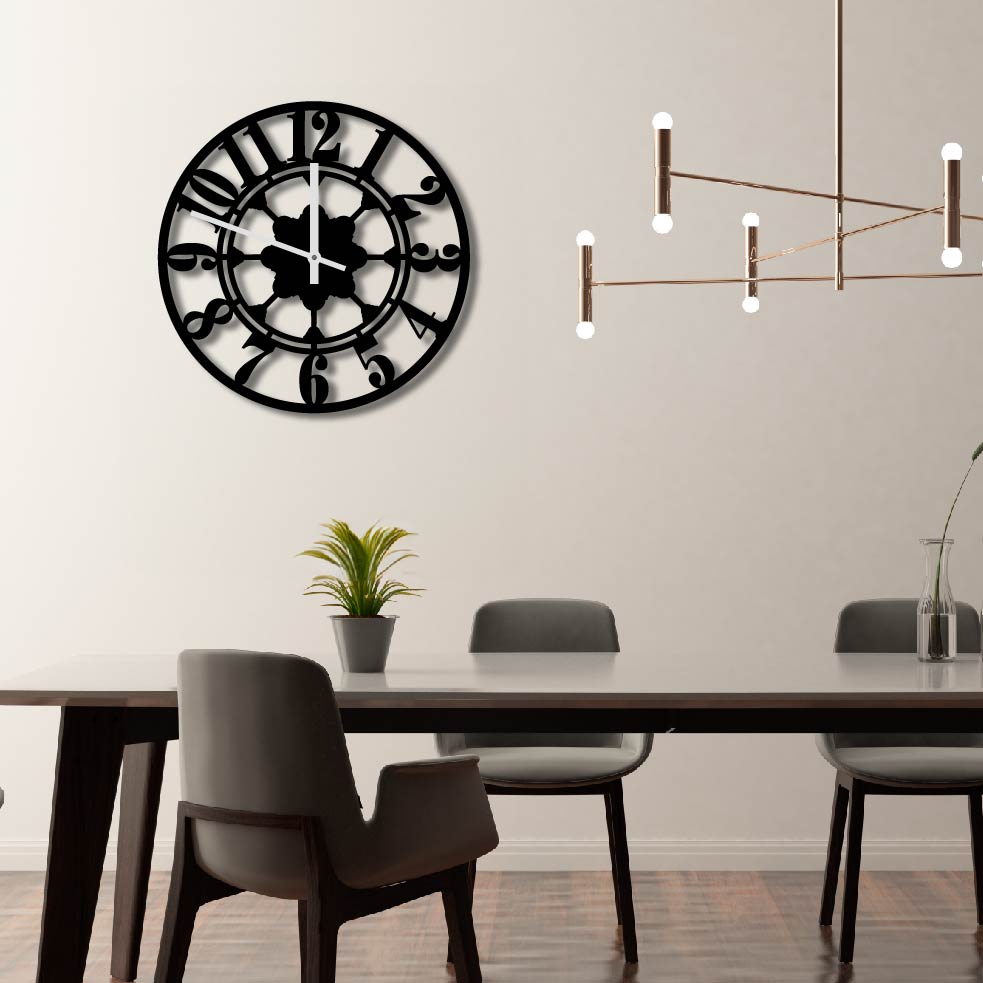 BIG NUMBERS METAL WALL ART CLOCK
