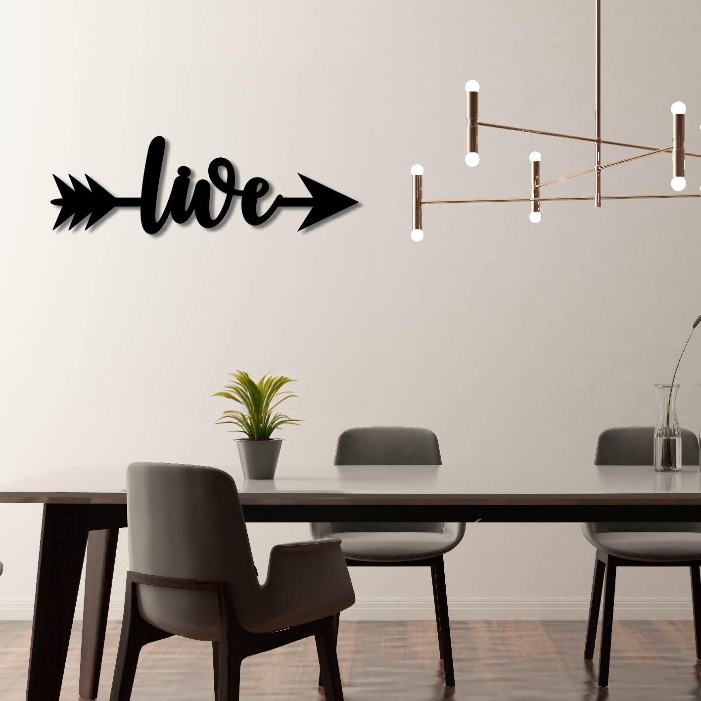 LIVE ARROW SIGN METAL WALL ART