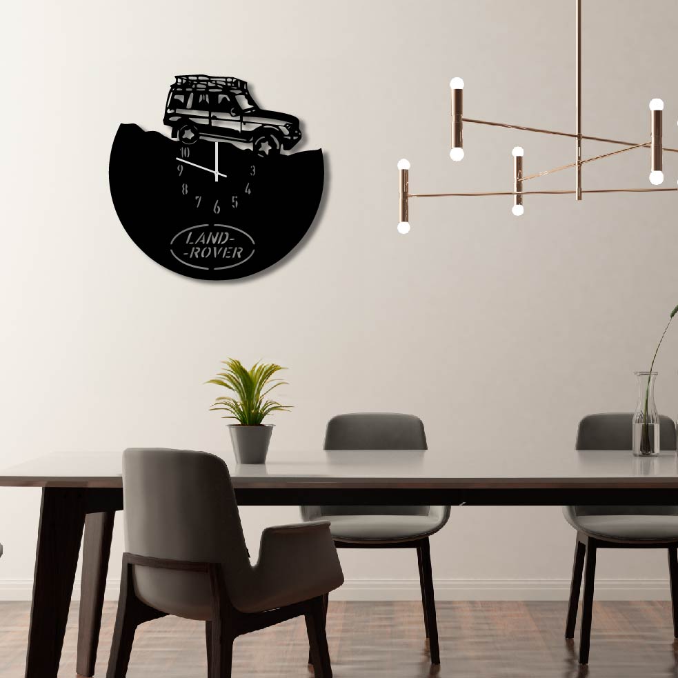 LAND ROVER CAR METAL WALL ART CLOCK