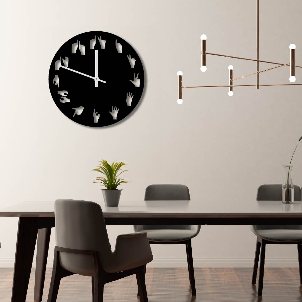 HAND NUMBERS METAL WALL ART CLOCK