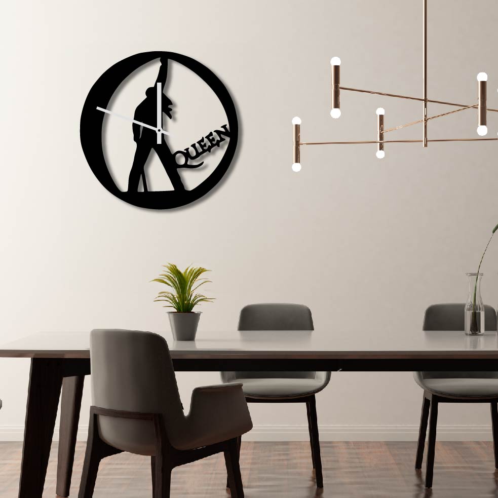 QUEEN SINGER METAL WALL ART CLOCK