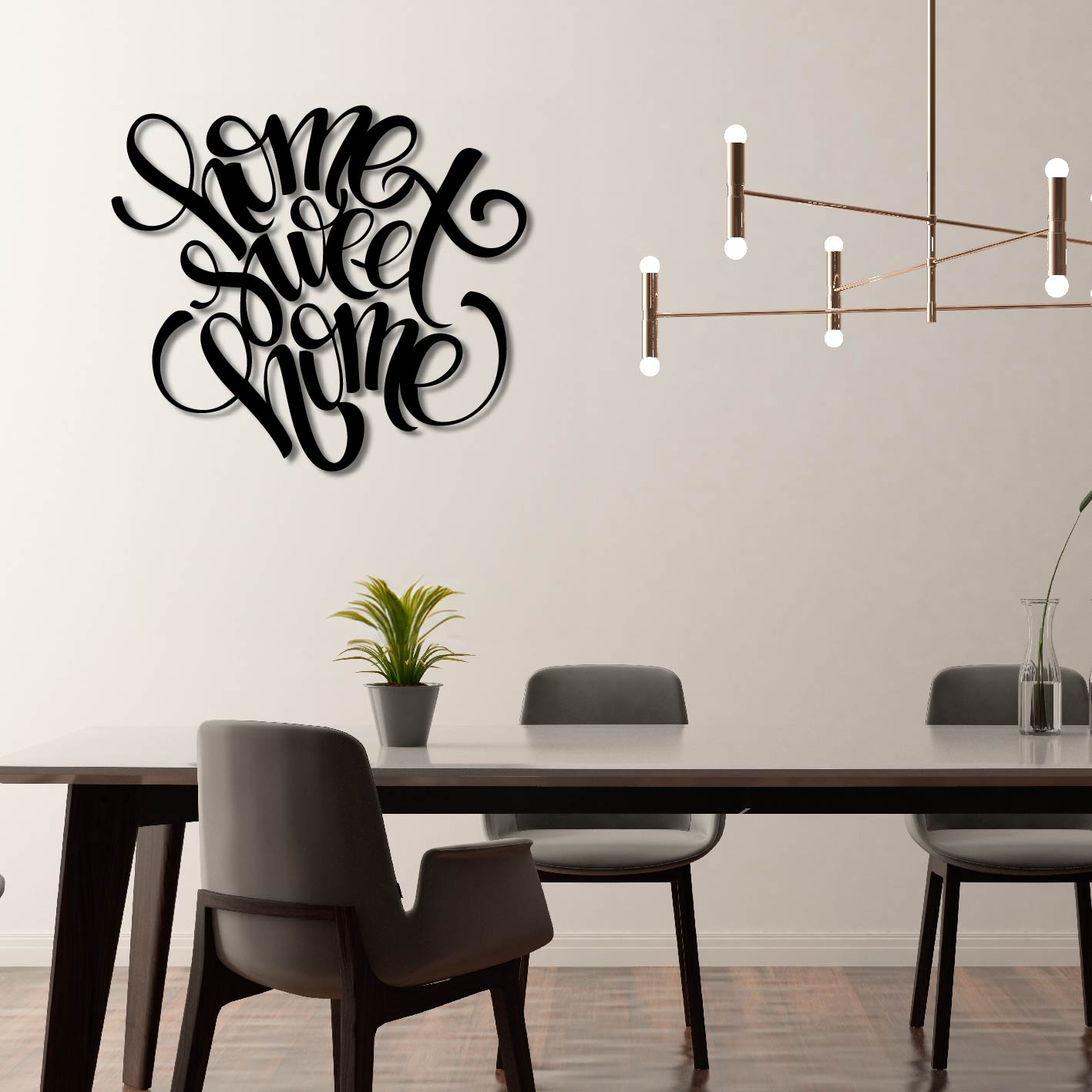 HOME SWEET HOME SCRIPT METAL WALL ART