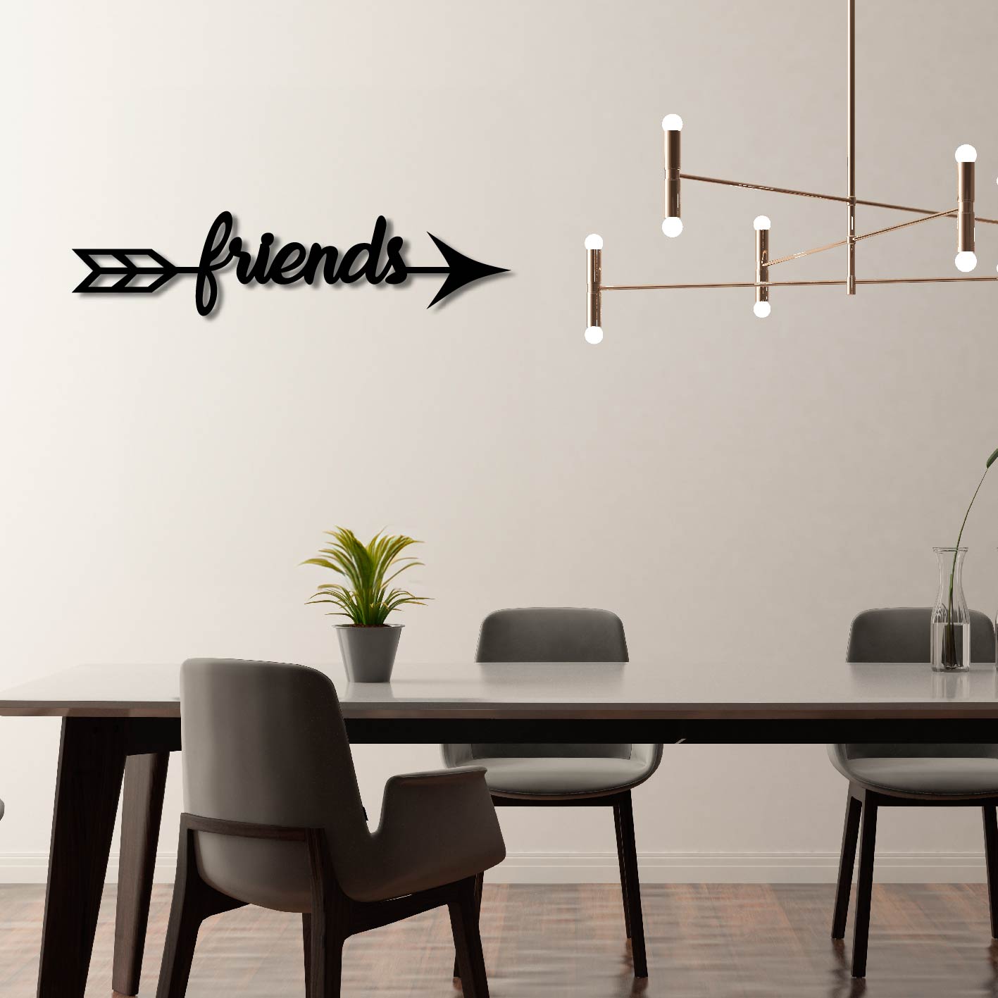 FRIENDS ARROW SIGN METAL WALL ART