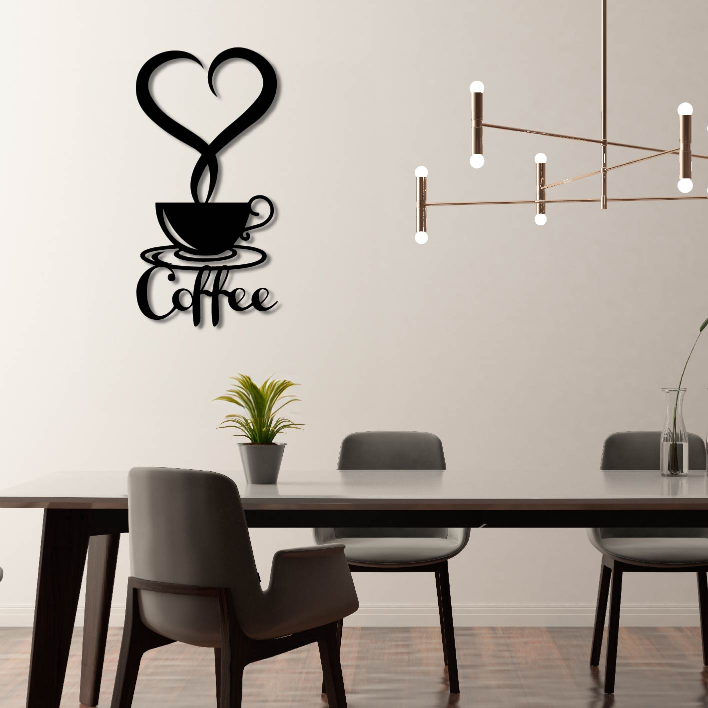 COFFEE HEART METAL WALL ART