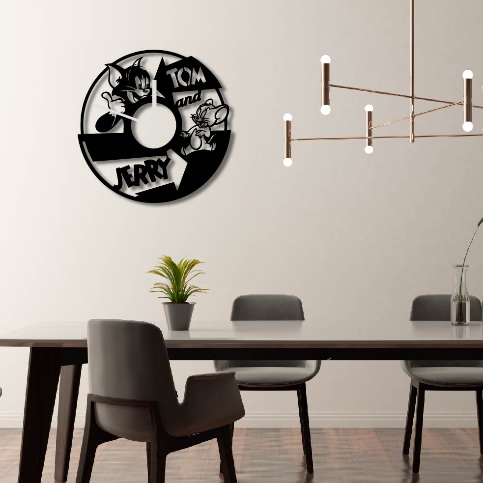TOM AND JERRY METAL WALL ART CLOCK