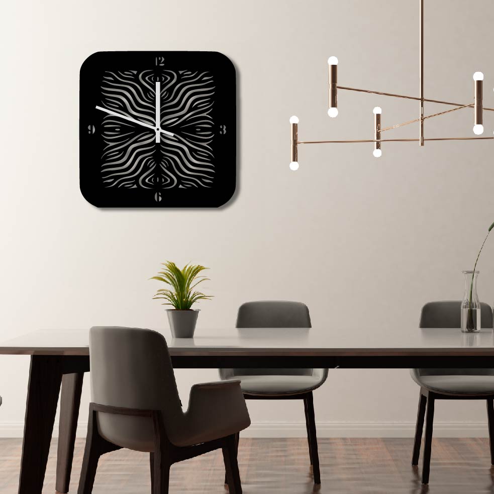 SQUARE SYMMETRY WALL ART CLOCK