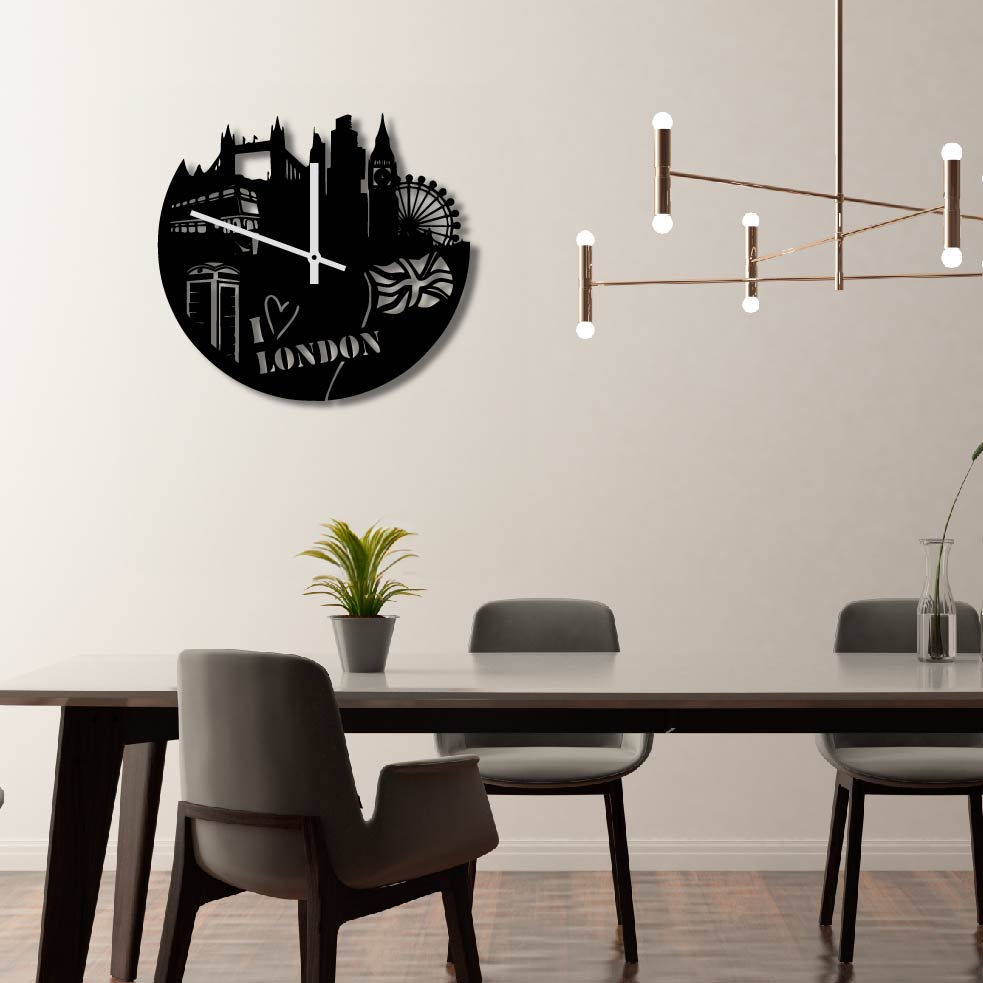 I LOVE LONDON METAL WALL ART CLOCK