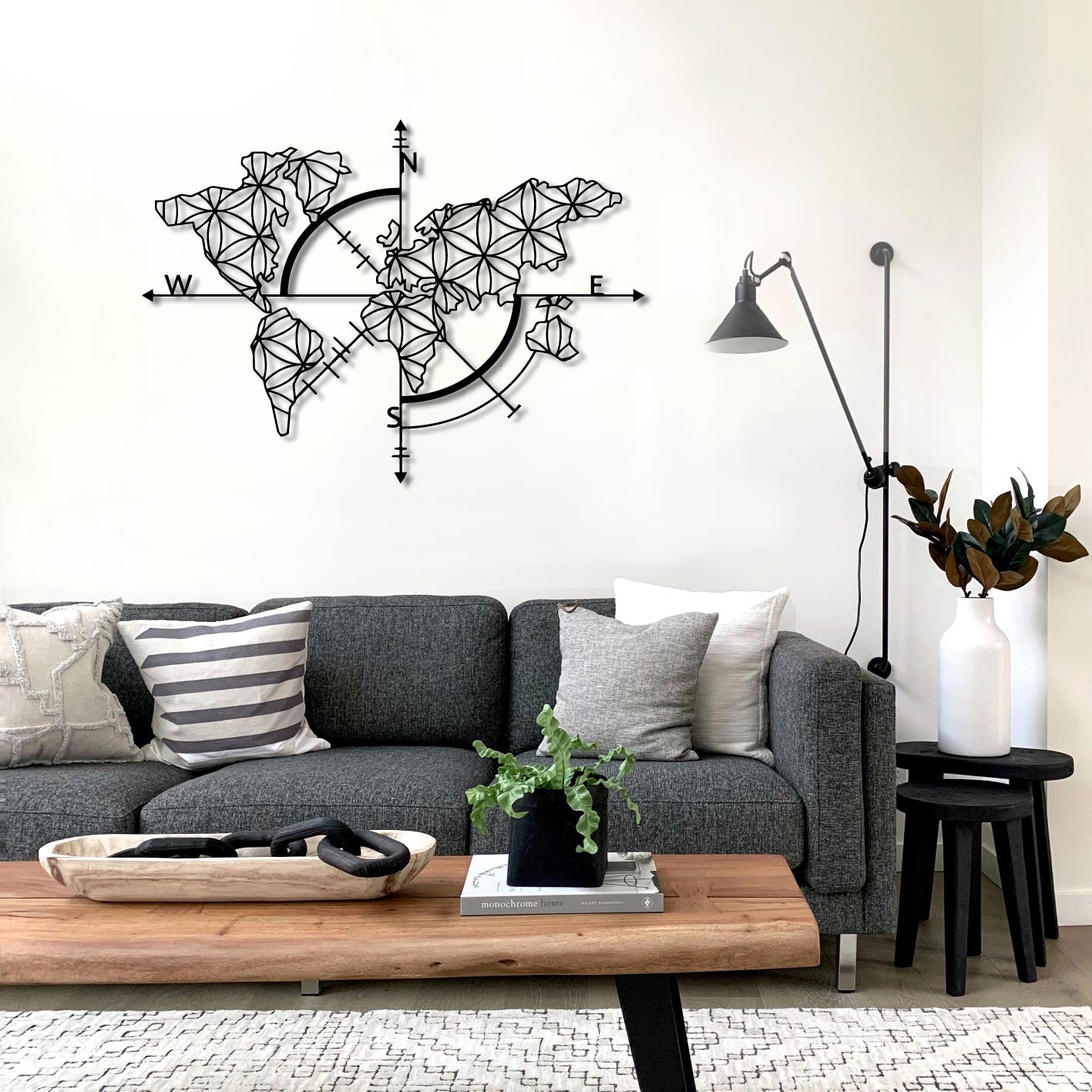 MAP OF LIFE METAL WALL ART