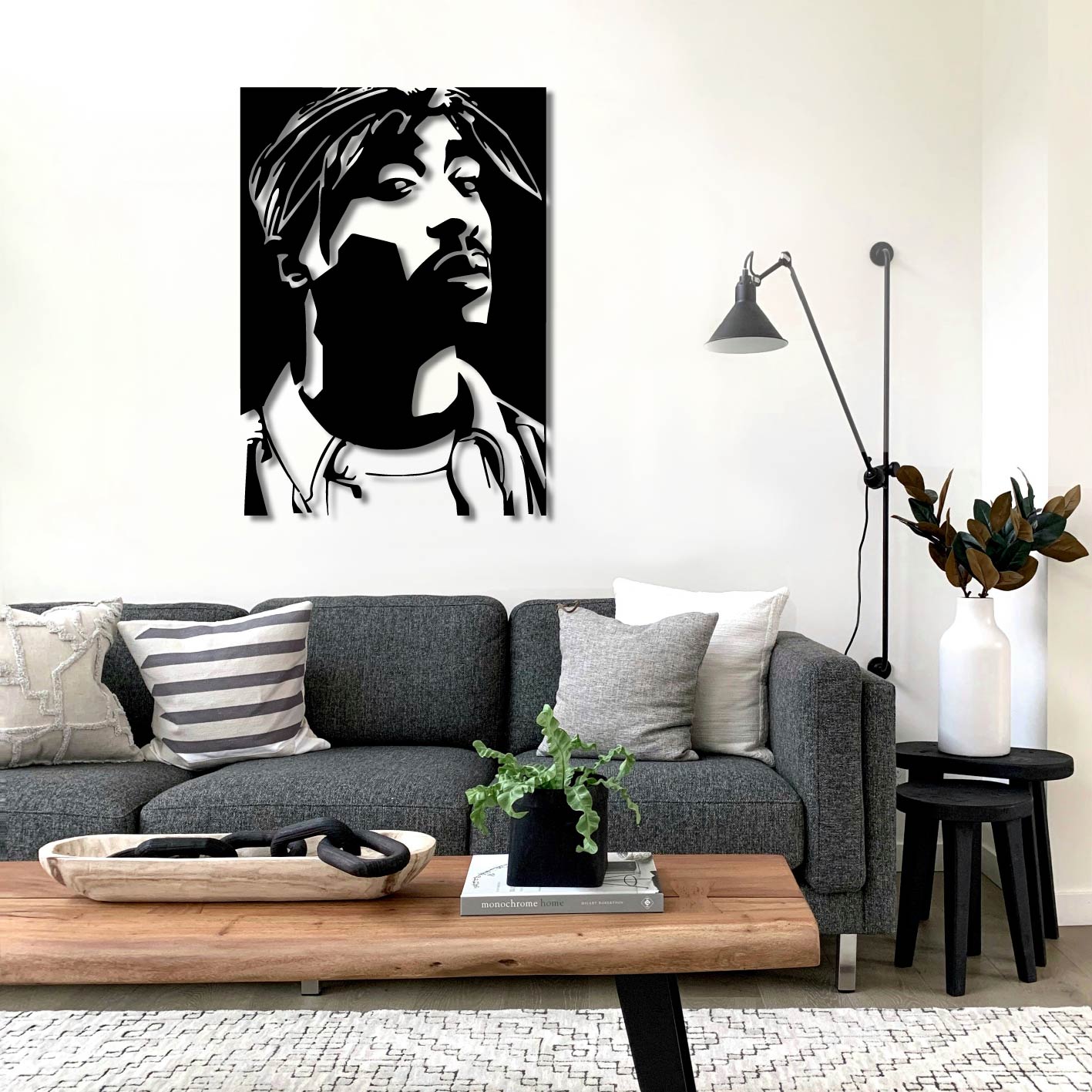 Tupac Metal Wall Art Frame