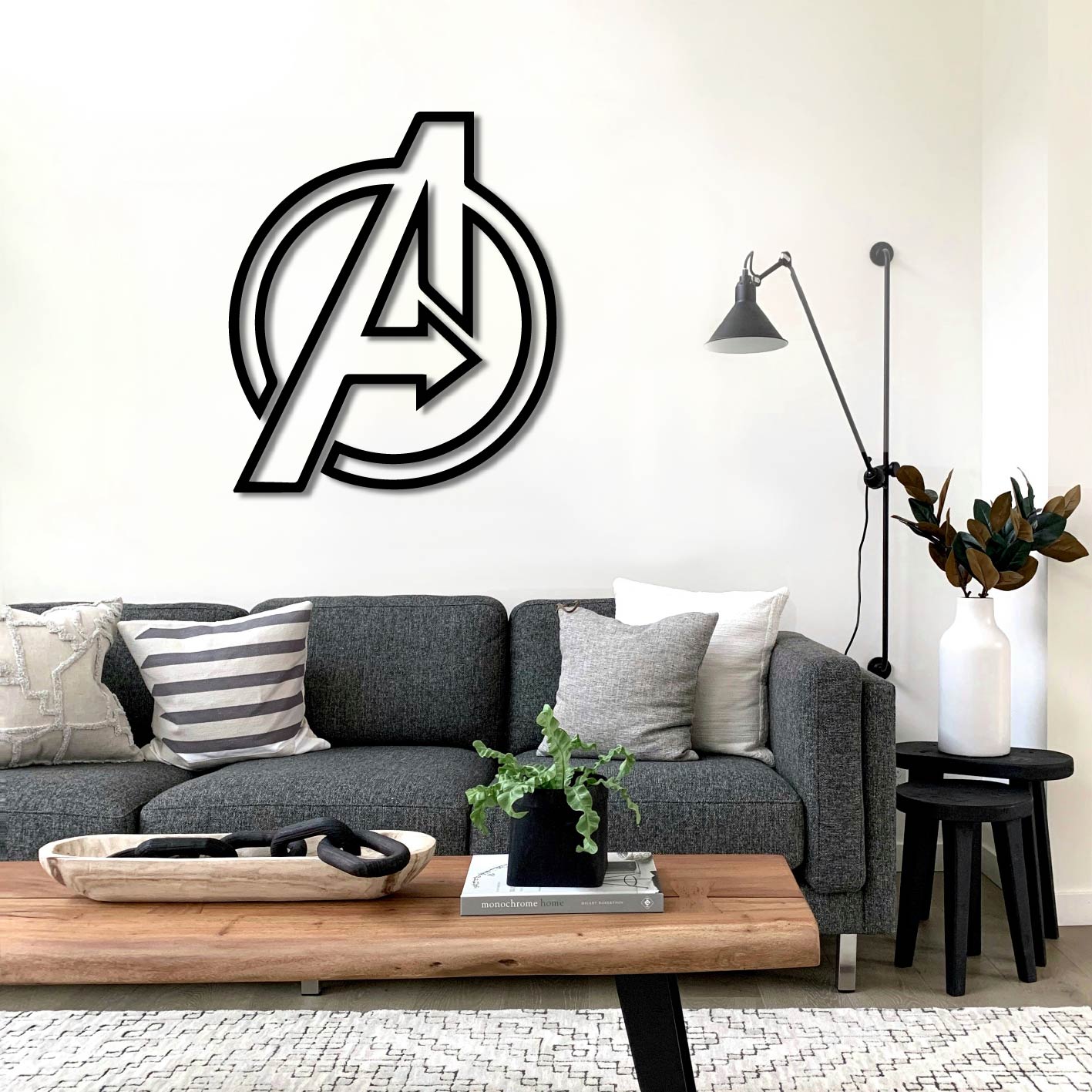 AVENGERS LOGO OUTLINE METAL WALL ART
