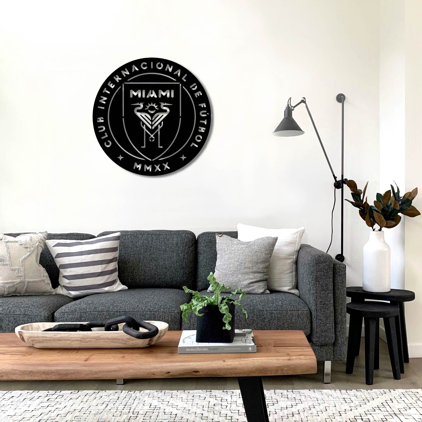 INTER MIAMI LOGO METAL WALL ART