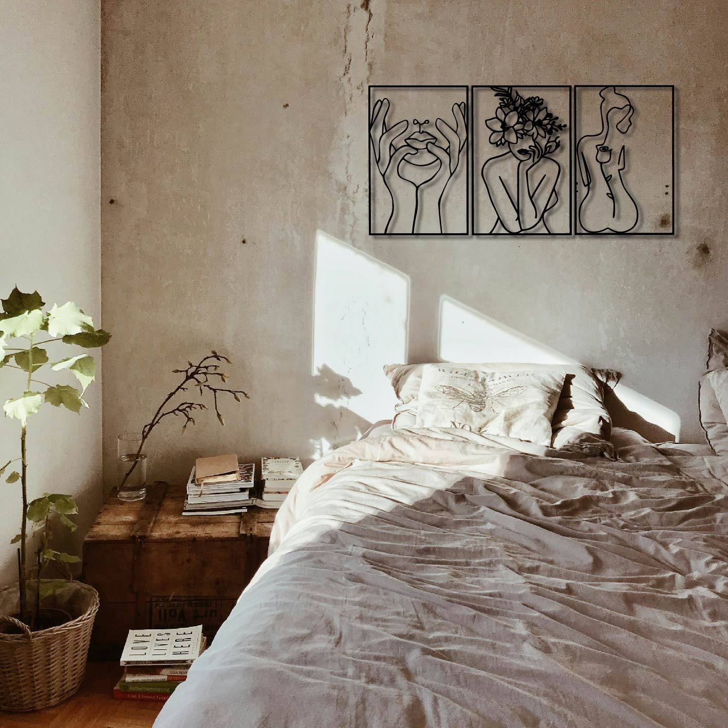 Woman Portraits Metal Wall Art Frame