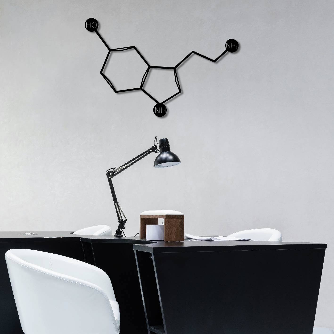SEROTONIN CHEMISTRY SYMBOLS METAL WALL ART
