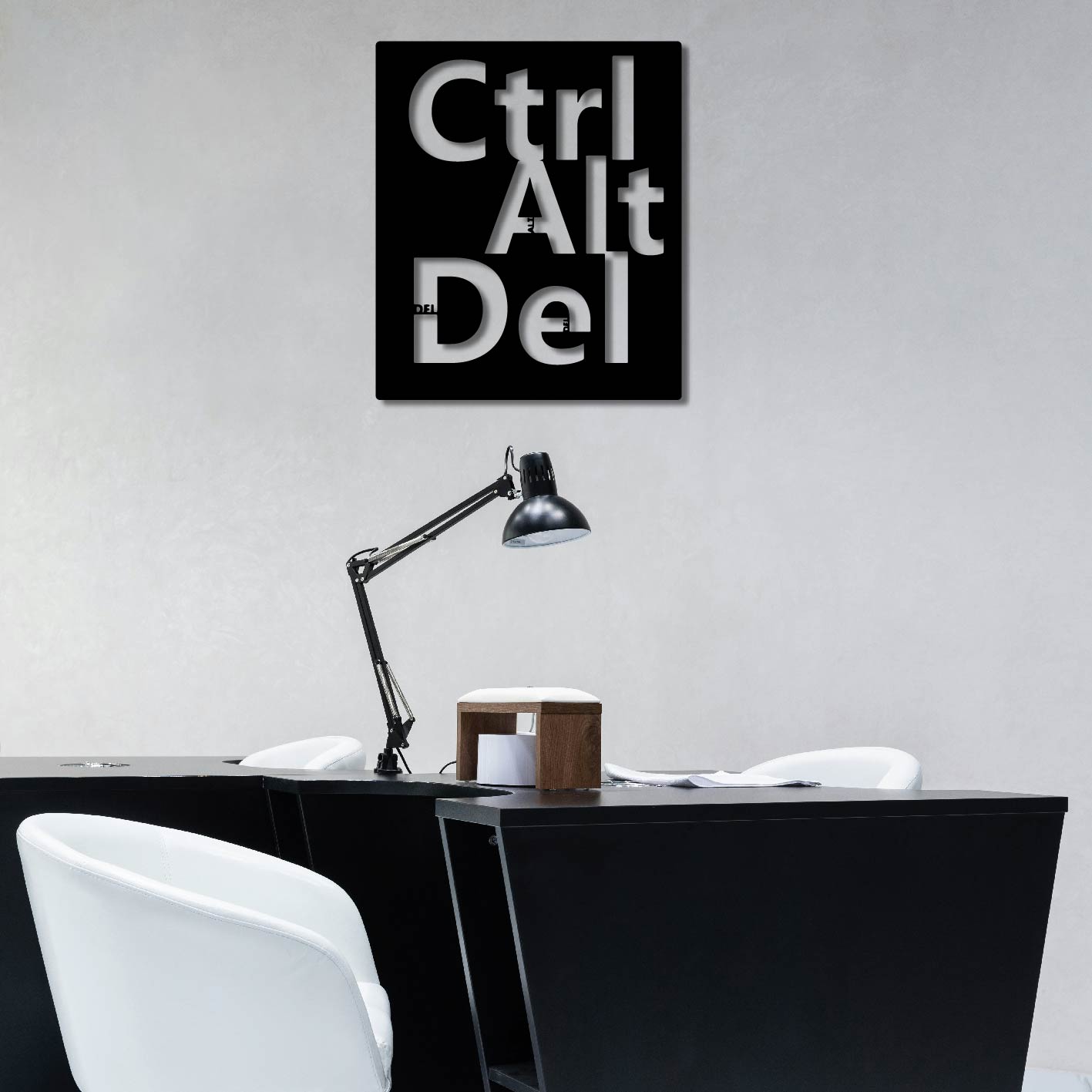 CTRL ALT DEL METAL WALL ART