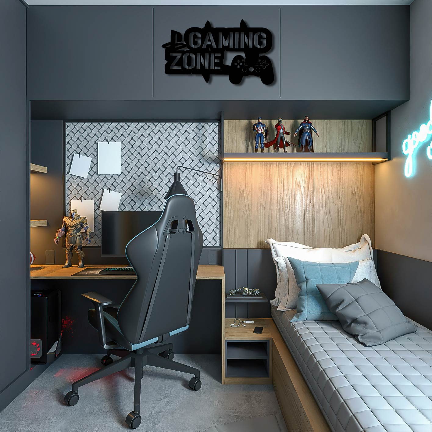 PLAYSTATION GAMING ZONE METAL WALL ART