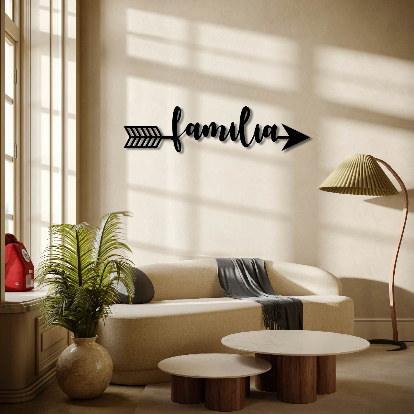 FAMILIA ARROW SIGN METAL WALL ART