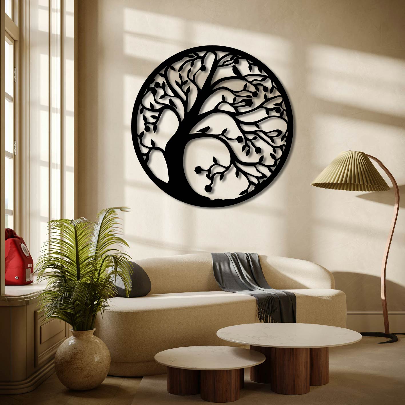 TREE OF LIFE WITH BIRDS METAL WALL ART