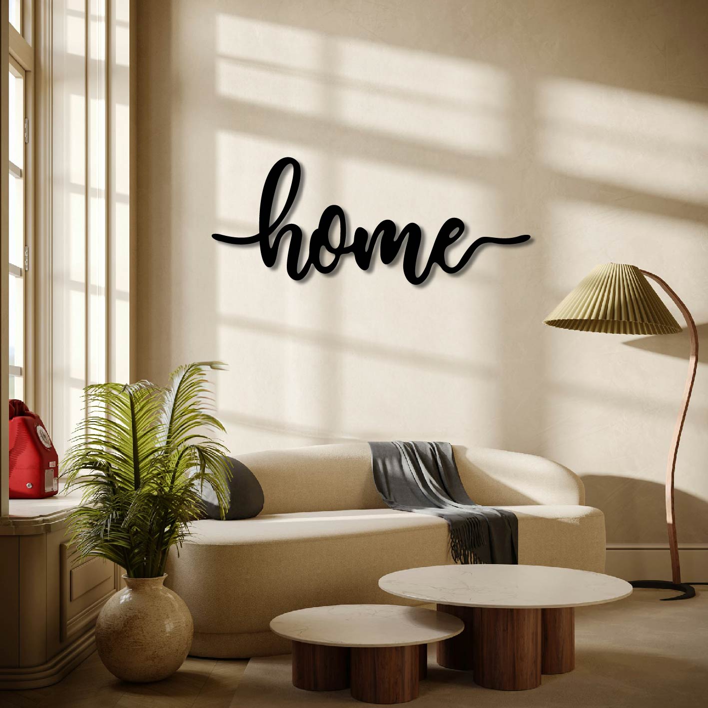 HOME SCRIPT SIGN METAL WALL ART